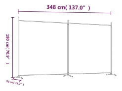 Tabique divisorio de 2 paneles Antracita 348x180 cm Tejido