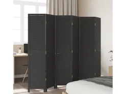 Tabique divisorio de 6 paneles en madera maciza de paulownia negra