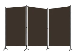 Tabique divisorio de 3 paneles Marrón 260x180 cm