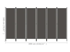 Tabique divisorio de 6 paneles Antracita 300x180 cm
