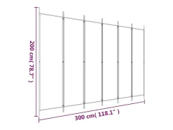 Tabique divisorio de 6 paneles Antracita 300x200 cm Tejido