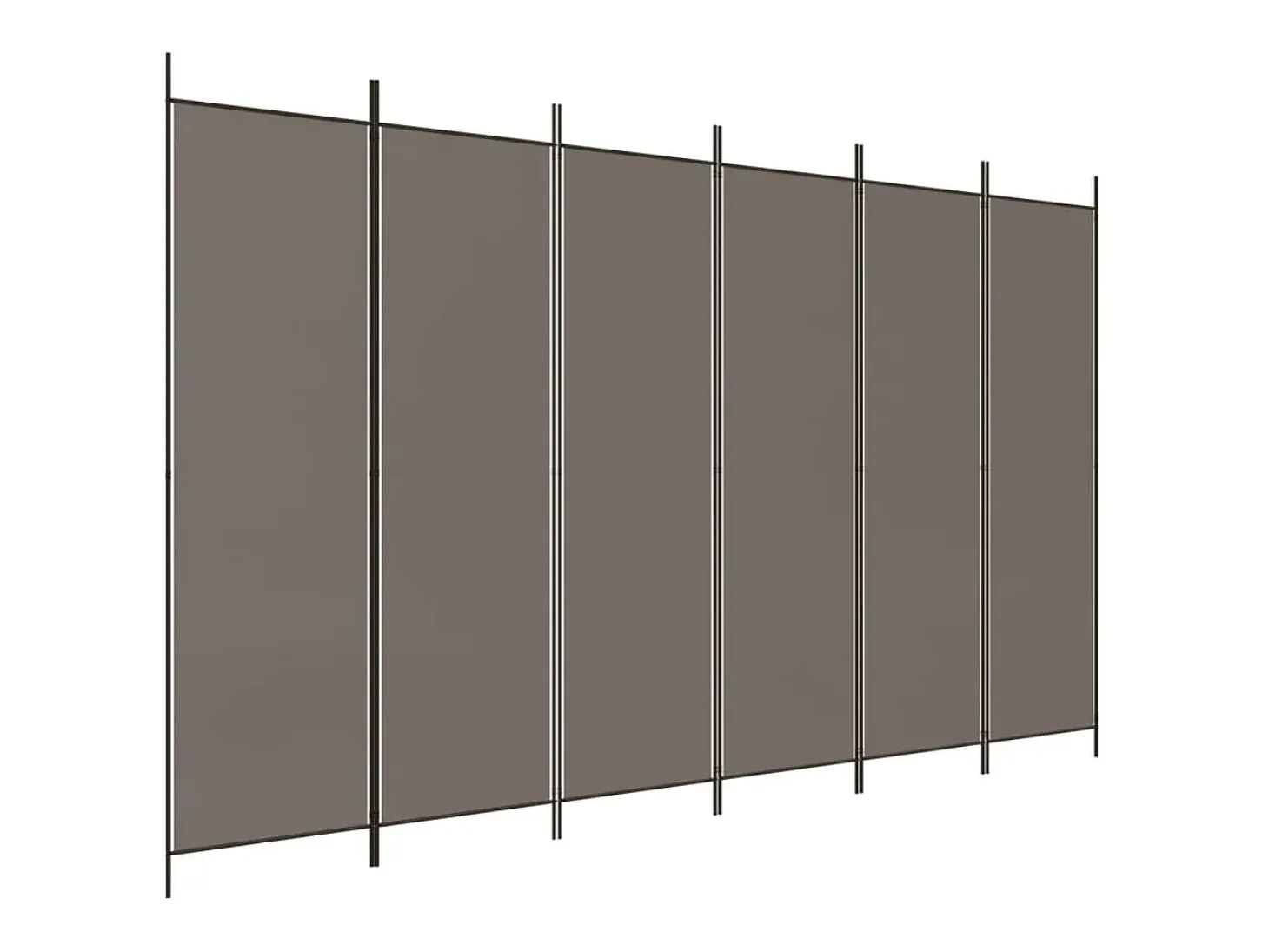 Tabique divisorio de 6 paneles Antracita 300x200 cm Tejido