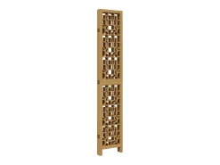 Tabique divisorio de 6 paneles en madera maciza de paulownia marrón