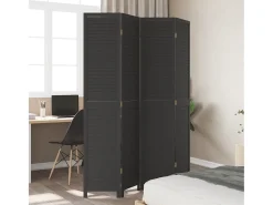 Tabique divisorio de 4 paneles en madera maciza de paulownia negra