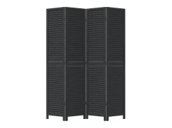 Tabique divisorio de 4 paneles en madera maciza de paulownia negra