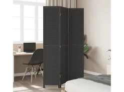 Tabique divisorio de 3 paneles en madera maciza de paulownia negra