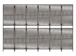 Tabique divisorio de mimbre de resina marrón de 6 paneles