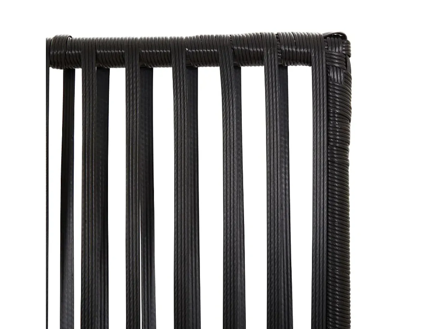 Tabique divisorio de mimbre de resina negra de 4 paneles