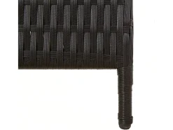 Tabique divisorio de mimbre de resina negra de 6 paneles