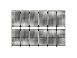 Tabique divisorio de mimbre de resina gris de 6 paneles