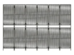 Tabique divisorio de mimbre de resina gris de 6 paneles