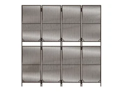 Tabique divisorio de mimbre de resina marrón de 4 paneles
