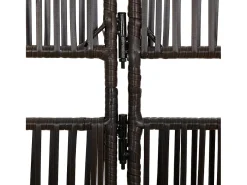 Tabique divisorio de mimbre de resina marrón de 4 paneles