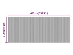 Tabique divisorio gris 165x400 cm bambú
