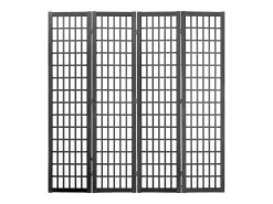Tabique Divisorio SucceBuy, Tabique Divisorio Japonés de 4 Paneles, Tabique Japonés Portátil, de Madera, Gira 360°, 162 x 170 x 1,9 cm, para Separar Habitaciones
