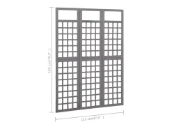 Tabique divisorio/celosía de 3 paneles de madera maciza de abeto