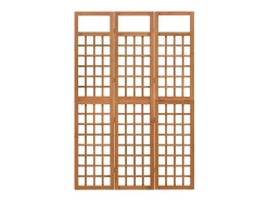 Tabique divisorio/celosía de 3 paneles de madera maciza de abeto