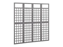 Tabique divisorio/celosía de 4 paneles de madera maciza de abeto