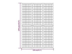 Tabique plegable 3 paneles 120x170 cm Negro