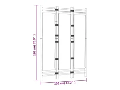 Tabique plegable 3 paneles 120 cm Bambú y lona