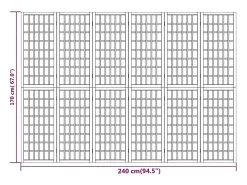 Tabique plegable 6 paneles 240x170 cm