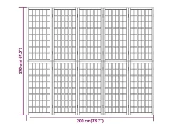 Tabique plegable 5 paneles 200x170 cm