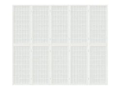 Tabique plegable 5 paneles 200x170 cm Blanco