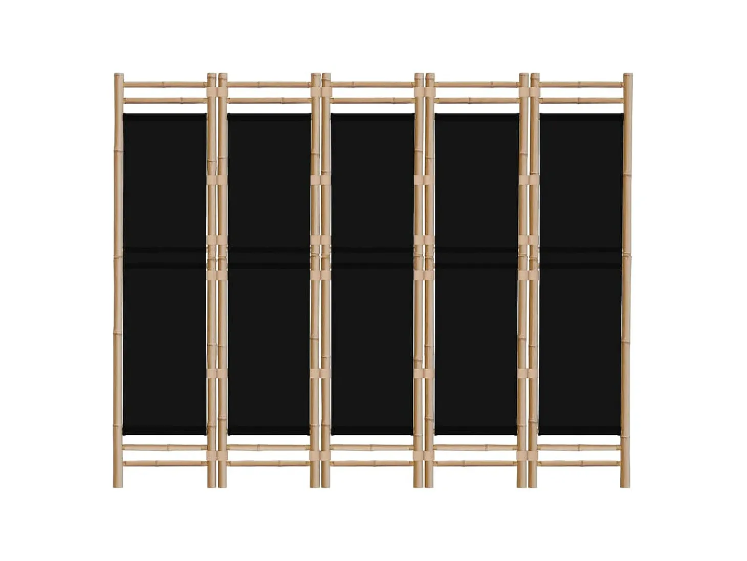 Tabique plegable 5 paneles 200 cm Bambú y lona