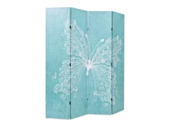 Tabique plegable 160 x 170 cm Papillon Bleu