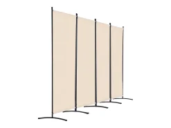 Tabique SucceBuy Biombo de 4 Paneles, Biombo Plegable, Separador Portátil, Separador Independiente para Oficina, Dormitorio y Estudio, Beige