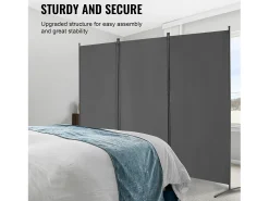 Tabique SucceBuy Biombo de 3 Paneles, Plegable, Portátil, para Oficina, Dormitorio y Estudio, Color Gris