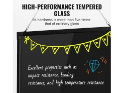 Tablero de Escritura de Mensajes a LED SucceBuy 59,8 x 79,8 cm Tablero Negro Borrable Iluminado