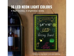 Tablero de Escritura de Mensajes a LED SucceBuy 40,5 x 60,5 cm, con Marcadores y Teléfono