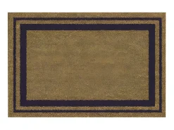 Tapete de fibras de coco naturales de 40x60cm con borde azul para uso en interiores y exteriores cubiertos