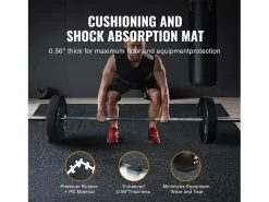 Tapete Entrelazado SucceBuy de 1.4 cm de Grosor para Gimnasio, 12 Piezas, Superficie de Goma, Blanco y Negro