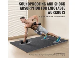 Tapete Entrelazado SucceBuy de 1.4 cm de Grosor para Gimnasio, 12 Piezas, Superficie de Goma, Blanco y Negro