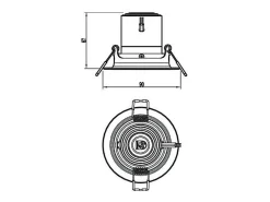 TechBrey Foco Downlight LED SceneSwitch 3W PHILIPS Pomeron Corte Ø 70 mm