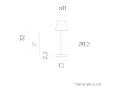 TechBrey Lámpara de Mesa LED Lola Slim 30 Battery