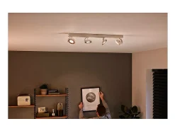 TechBrey Lámpara de Techo LED Regulable WarmGlow 4x4.5W PHILIPS Clockwork
