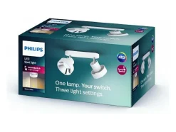 TechBrey Lámpara de Techo LED 2 Focos PHILIPS Bukko 2x4.3W