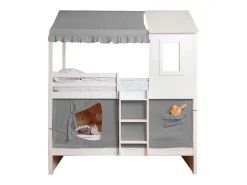 Techo para litera litera Casita algodón gris 70x198/154x133cm