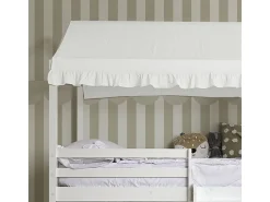 Techo para litera litera Casita algodón blanco 70x198/154x133cm