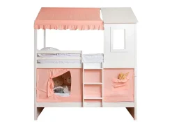 Techo para litera litera Casita 105 algodón rosa 70x189/164x133cm