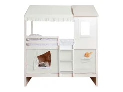 Techo para litera litera Casita 105 algodón blanco 70x189/164x133cm