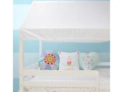 Techo para litera Montessori algodón blanco 167x133/196x90cm