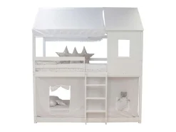 Techo para litera Montessori algodón blanco 167x133/196x90cm