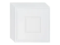 Tejas Autoadhesivas PVC SucceBuy Tejas de Techo Paquete de 12 60.96CM x 60.96CM PVC Instalación Fácil Blanco Geométrico