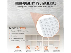Tejas Autoadhesivas PVC SucceBuy Placas de Techo Pack de 12 60.96CM x 60.96CM PVC Instalación Fácil Blanco Eco Estilo