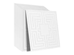 Tejas Autoadhesivas PVC SucceBuy Placas de Techo Pack de 12 60.96CM x 60.96CM PVC Instalación Fácil Blanco Eco Estilo