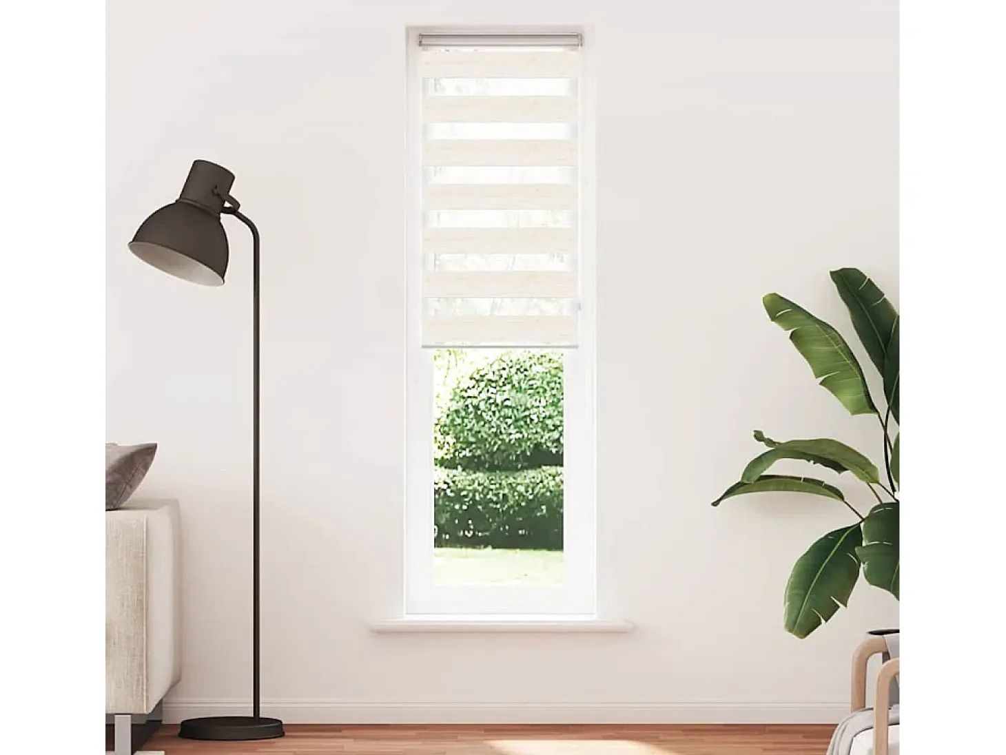 Tejido para estor cebra jaspeado beige ancho 60,9 cm poliéster